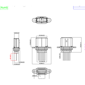 Conector de plástico para compresor eléctrico